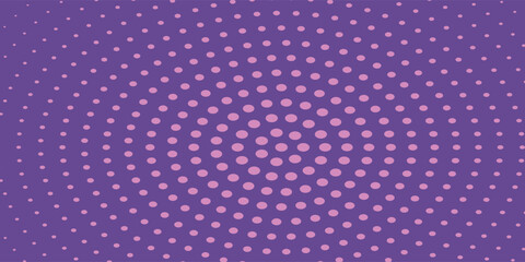 Abstract Purple Background with Radial Pink Halftone Dot Patterns