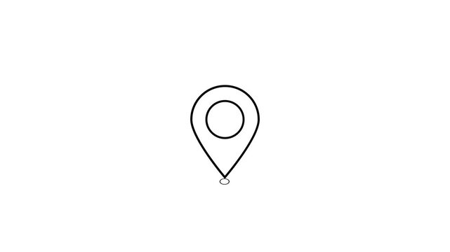 Black Outline of a Location Pin Icon map marker GPS icon