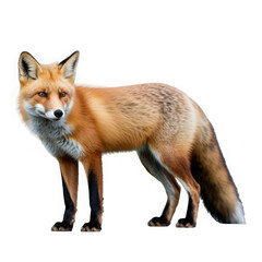 Fototapeta premium red fox vulpes isolated on transparent background cutout.