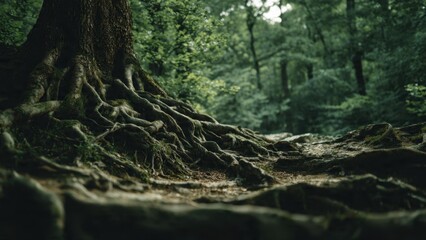 Obraz premium Tree roots in the forest