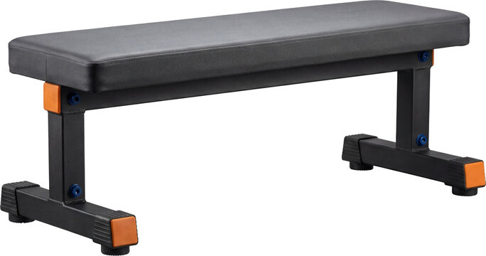 Flat weight bench with steel frame.