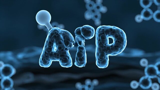 Detailed 3D visualization of the essential ATP molecule, highlighting its crucial role in cellular energy