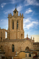 Fototapeta premium Bell tower of Tarragona Cathedral, Catalonia, Spain, a UNESCO World Heritage City
