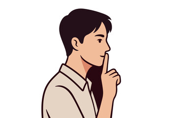 Silence Gesture Illustration