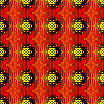 Native American Navajo Aztec Seamless Pattern, Ethnic Boho Ikat Geometric Textile, Tribal Ornament Motif Rug Design, Traditional Heritage Fabric, Abstract Vector Illustration