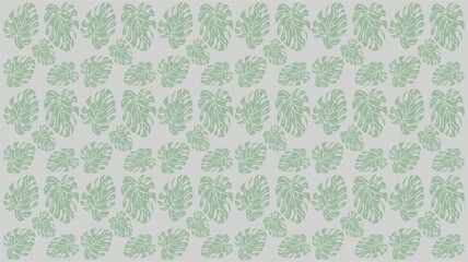 Fototapeta premium Seamless Tropical Monstera Leaf Pattern in Soft Green on Light Background