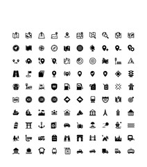 Fototapeta premium A professional set of black and white icons featuring vector symbols for business, web, and mobile design including office media, computer buttons, and internet document pictograms for website use