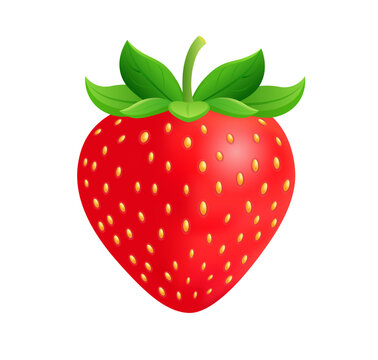 Fresh Red Strawberry Isolated on White Background