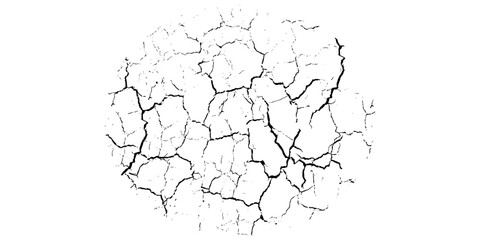 Fototapeta premium Texture soil dry crack background pattern of drought lack of water of nature white black old broken.