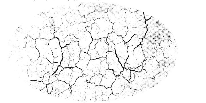 Texture soil dry crack background pattern of drought lack of water of nature white black old broken.