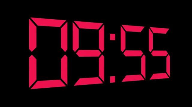 4K Explosive Bomb Timer Countdown Sci Fi Design animation of red timecode led/LCD digits on black background with shallow DOF. shot clock countdown from 30 to 0. Motion graphics of time concept
