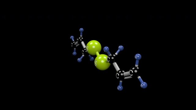 Diallyl disulfide molecule. Garlic organosulfur compound with antibacterial and anticancer activity, linked to colon cancer prevention mechanisms. 