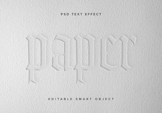 Paper Embossed Text Effect Mockup
