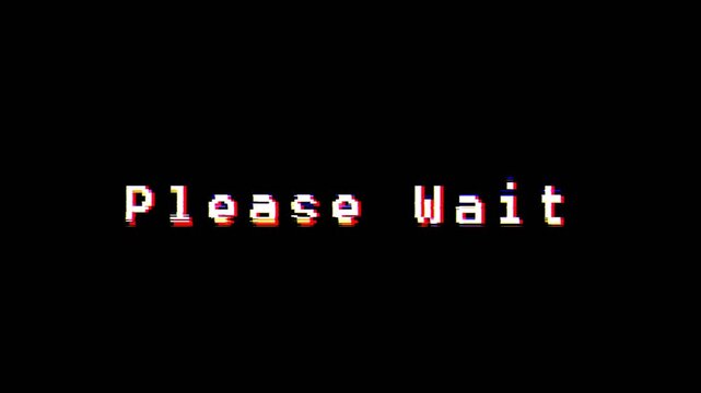 Please Wait Text loading text animation alpha channel 4k
