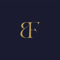 Elegant interlocking BF monogram emblem minimalist abstract logo design suited for luxury branding, fashion, stationery, packaging, corporate identity and creative projects.