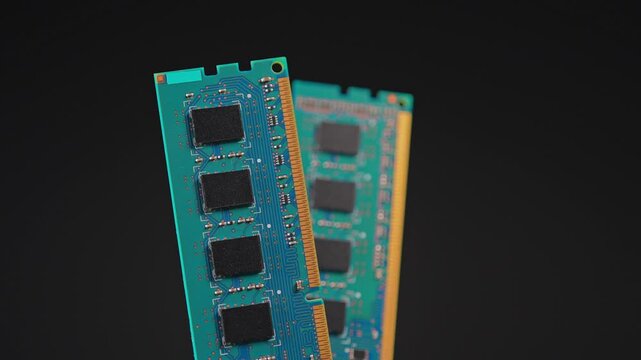 Memory RAM module for PC computers and  Artificial Intelligence AI and data centers. DDR Random Access Memory high demand for AI specific memory and processing. Desktop Computer Hardware.