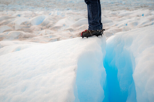 Exploring the Perito Moreno glacier near Calafate in Argentina.