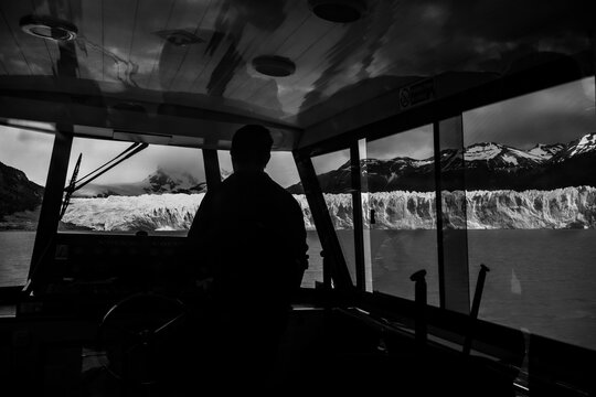 Exploring the Perito Moreno glacier near Calafate in Argentina.