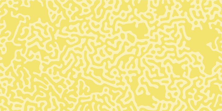 yellow organic reaction diffusion turing pattern background, abstract liquid labyrinth maze texture for graphic design