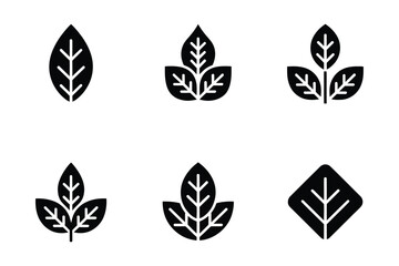 Fototapeta premium Leaf icons set: simple design elements for nature and health