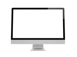 Fototapeta premium A computer monitor with a blank screen on a white background isolated on transparent background