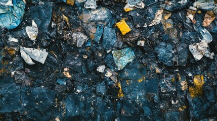 Fototapeta premium A Chaotic Pile of Discarded Single-Use Plastic Waste Showcasing Environmental Pollution with Dynamic Composition and High Contrast