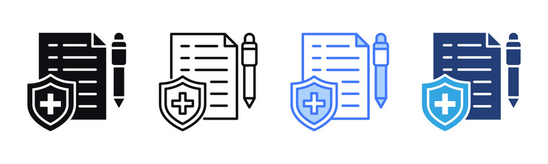Policy icon sheet multiple style collection