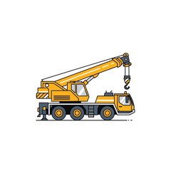 Industrial Crane Vehicle Powerfully Lifting Heavy Loads