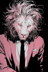 闇社会の黒幕 ライオンを擬人化した特殊詐欺・トクリュウの象徴イラスト