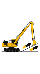 Industrial Excavator Machine Performing Earth Moving Operations
