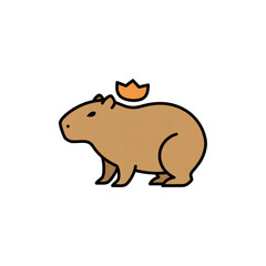 Obraz premium Cute capybara with a crown