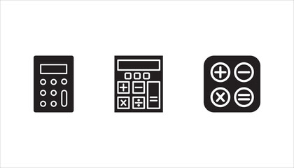 calculator icon set, with a white background