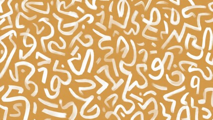 Abstract Pattern with White Brushstrokes on Gold