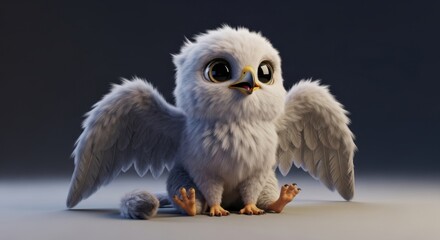 Obraz premium Adorable Baby Griffin Cub Sitting
