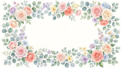 Elegant Pastel Floral Border Art for Decor