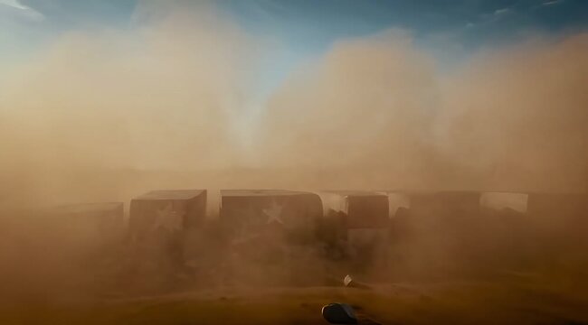 Tariffs word collapsing in global trade policy concept