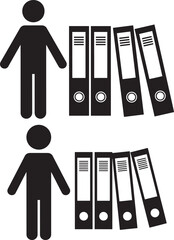 Man with document binders icon