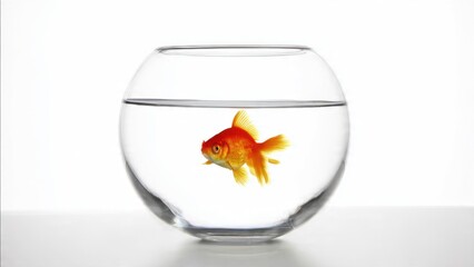 Goldfish swimming in a fishbowl