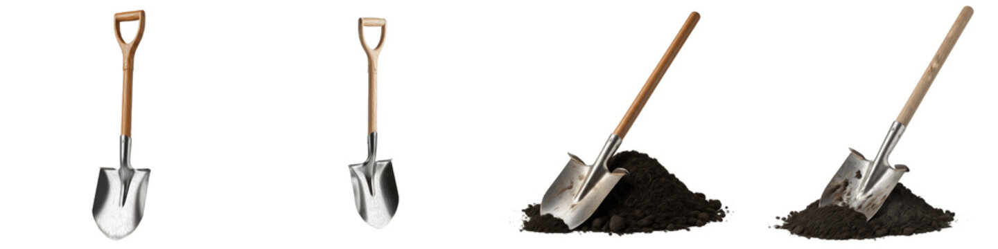 Steel Garden Shovel with Wooden D-Handle, Heavy Duty Digging Tool for Landscaping and Gardening, Metal Spade for Soil and Dirt, Outdoor Hand Tools, Farming Equipment