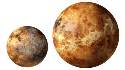 Fototapeta premium Two rocky planets in outer space