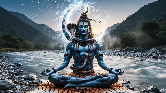 Lord Shiva Divine Meditation Hindu God Mythology Art