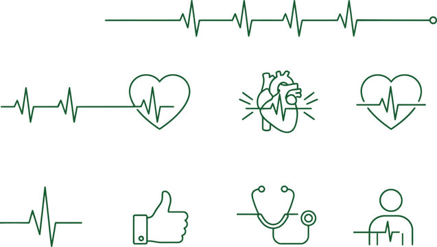 World health organization heart rate medical symbols and icons