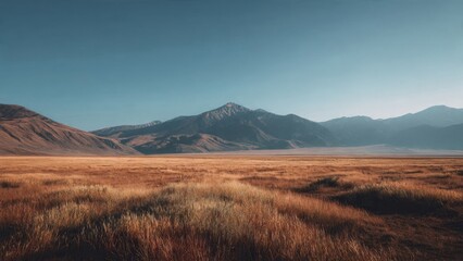 Obraz premium Scenic Mountain Landscape with Field