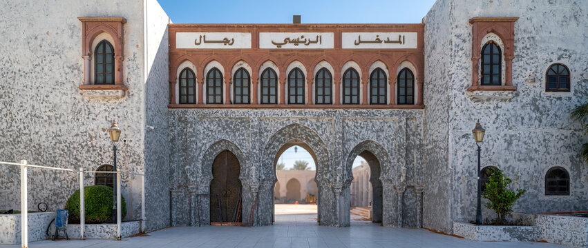 The majestic King Khalid Grand Mosque, in Riyadh, Saudi Arabia