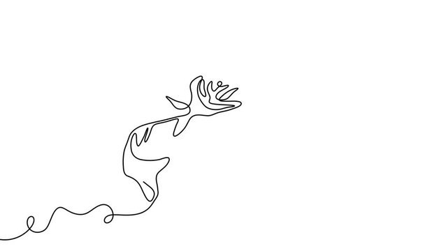 Salmon line fish continuous vector art icon tuna drawing trout seafood. Line fish salmon hand one simple outline illustration water type food hook linear sea fin pond day sketch silhouette logo ocean.