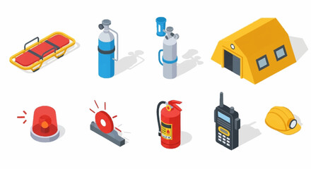 Emergency Supplies and Equipment Set.