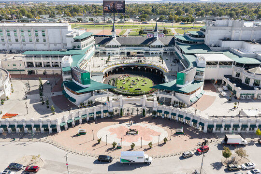 Louisville, KY, USA - October 21, 2025: Churchill Downs Racetrack is home to the Kentucky Derby and other horse racing events throughout the year.