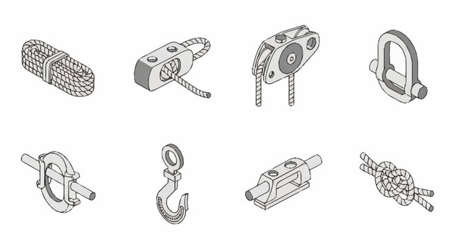 Various Mechanical Parts and Components Illustrated.