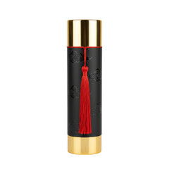 Obraz premium Ornate Black Cylinder With Gold Caps And Red Tassel Decorative Luxury Scroll Case