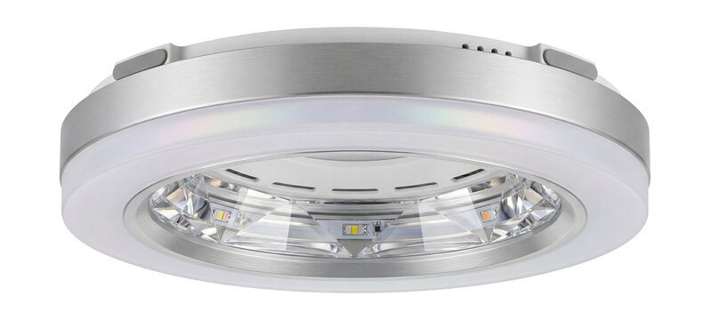 Smart ceiling fixture with crystal accents and multicolor LED options
